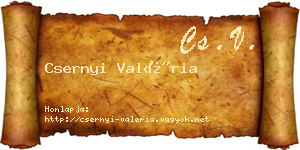 Csernyi Valéria névjegykártya